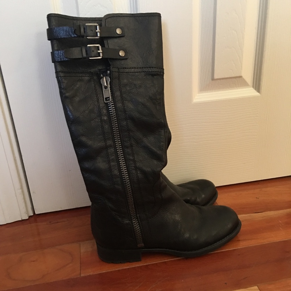 Franco Sarto black leather boots